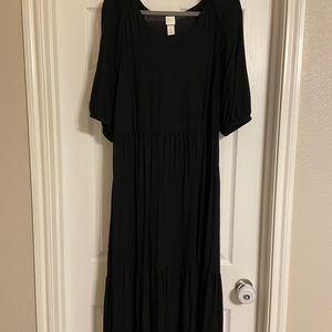 H&M Tiered Short-Sleeve Maxi Dress